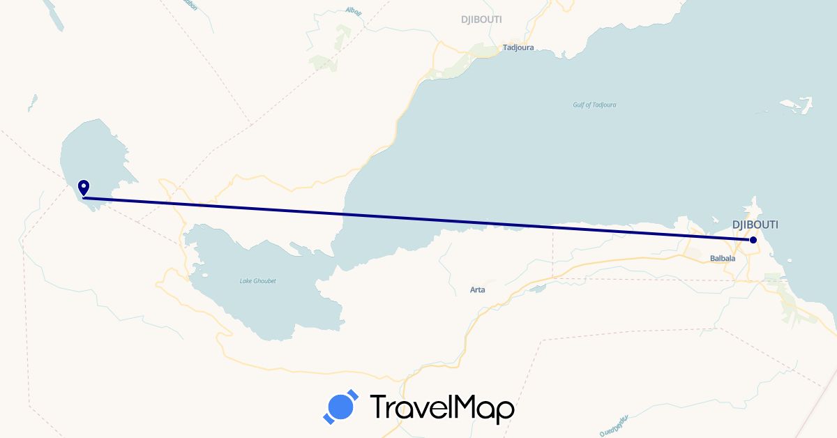 TravelMap itinerary: driving in Djibouti (Africa)